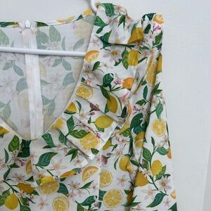 Size 4 Adorable Floral Lemon Print Peplum Jumpsuit